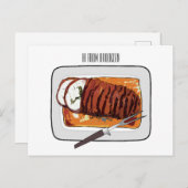 Carte Postale Illustration de dessin animé de poitrine de dinde  (Devant / Derrière)