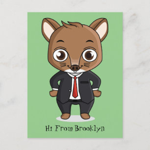 Carte Postale Illustration de dessin animé de rat mignon