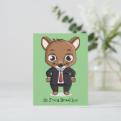 Carte Postale Illustration de dessin animé de rat mignon (Debout devant)