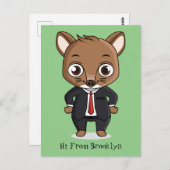 Carte Postale Illustration de dessin animé de rat mignon (Devant / Derrière)