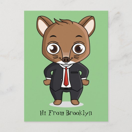 Carte Postale Illustration de dessin animé de rat mignon (Devant)