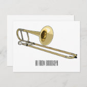Carte Postale Illustration de dessin animé de Trombone (Devant / Derrière)