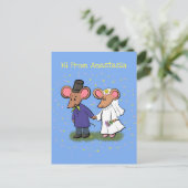 Carte Postale Illustration de dessin animé d'un couple de souris (Debout devant)