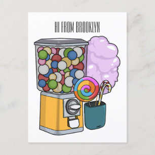 Carte Postale Illustration de dessin de bonbon
