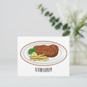 Carte Postale Illustration de dessin de steak (Debout devant)