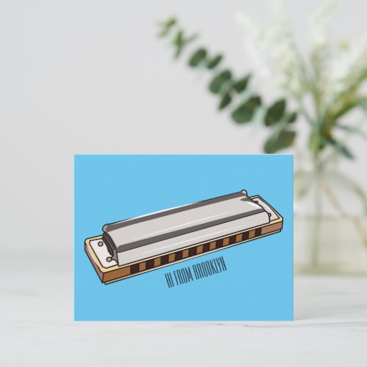Carte Postale Illustration de dessin d'Harmonica (Debout devant)