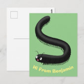 Carte Postale Illustration de dessin mignon millipede (Devant / Derrière)