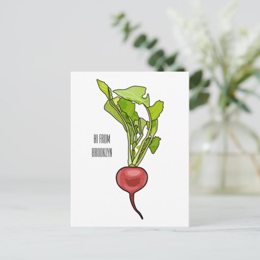 Carte Postale Illustration de dessin Radish (Debout devant)