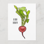 Carte Postale Illustration de dessin Radish (Devant)