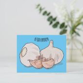 Carte Postale Illustration de dessin sur l'ail (Debout devant)