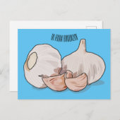 Carte Postale Illustration de dessin sur l'ail (Devant / Derrière)