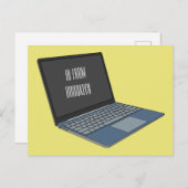 Carte Postale Illustration de dessin sur ordinateur portable (Devant / Derrière)