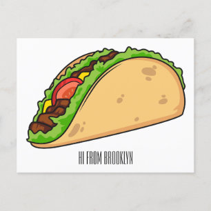 Carte Postale Illustration de dessin sur Taco