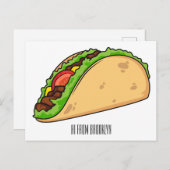 Carte Postale Illustration de dessin sur Taco (Devant / Derrière)