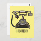 Carte Postale Illustration de dessin téléphonique (Devant / Derrière)