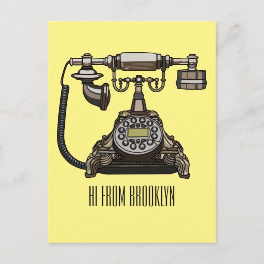 Carte Postale Illustration de dessin téléphonique (Devant)