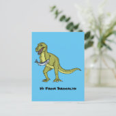 Carte Postale Illustration de dinosaure T rex drôle (Debout devant)