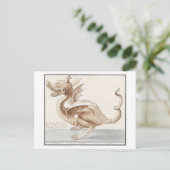 Carte Postale Illustration de dragon vintage (Debout devant)