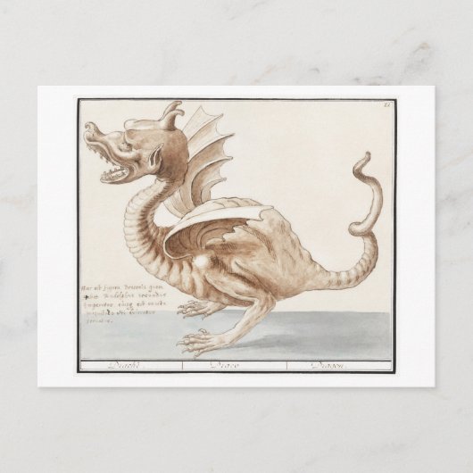 Carte Postale Illustration de dragon vintage (Devant)