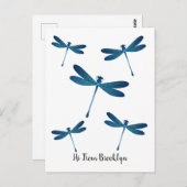 Carte Postale Illustration de dragonfly (Devant / Derrière)