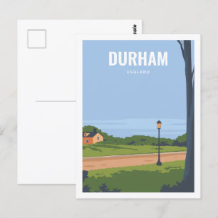 Carte Postale Illustration de Durham England Célèbre Travel Plac