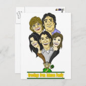 Carte Postale Illustration de famille unique. (Devant / Derrière)