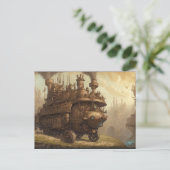 Carte Postale Illustration de fantasy moteur vintage steampunk  (Debout devant)