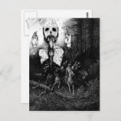 Carte Postale Illustration de fantôme vintage (Devant / Derrière)