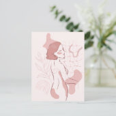 Carte Postale Illustration de femme boho abstraite  (Debout devant)