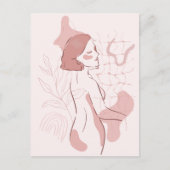 Carte Postale Illustration de femme boho abstraite  (Devant)