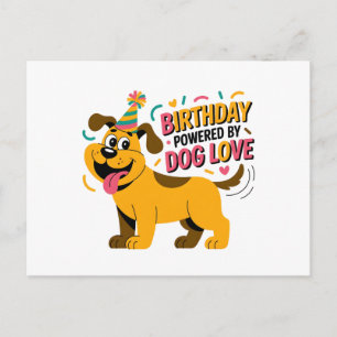 Carte Postale Illustration de fête d'anniversaire pour chien d'a