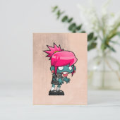 Carte Postale Illustration de fille zombie mignonne (Debout devant)