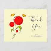 Carte Postale Illustration de fleurs en forme de cœur rouge mign (Devant)