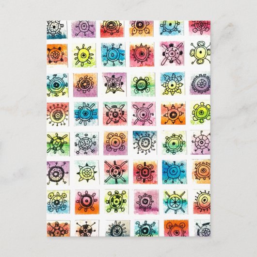 Carte Postale Illustration de formes de cercles abstraits (Devant)