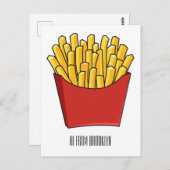 Carte Postale Illustration de frites (Devant / Derrière)