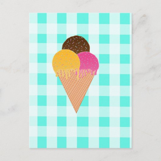 Carte Postale Illustration de glace colorée (Devant)