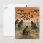 Carte Postale Illustration de grenouilles Lily Pads Moon (Devant / Derrière)