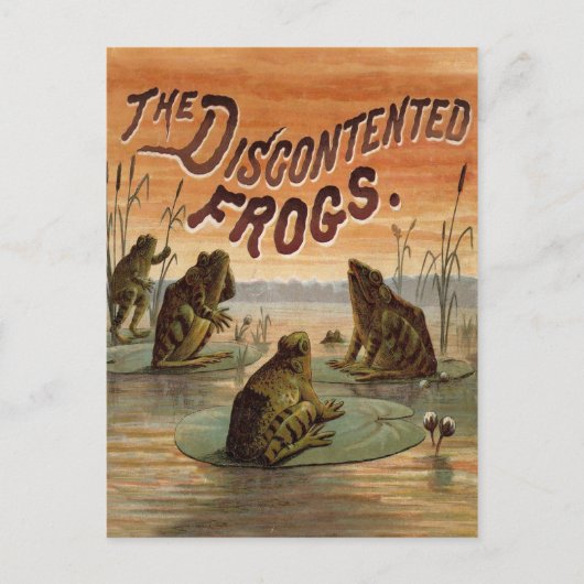 Carte Postale Illustration de grenouilles Lily Pads Moon (Devant)