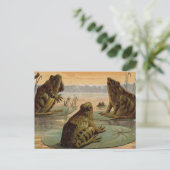Carte Postale Illustration de grenouilles Lily Pads Moon (Debout devant)