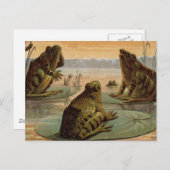 Carte Postale Illustration de grenouilles Lily Pads Moon (Devant / Derrière)