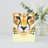 Carte Postale illustration de gros plan de la tête de guépard (Debout devant)