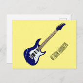 Carte Postale Illustration de guitare électrique (Devant / Derrière)