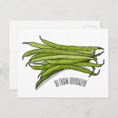 Carte Postale Illustration de haricots verts (Devant / Derrière)
