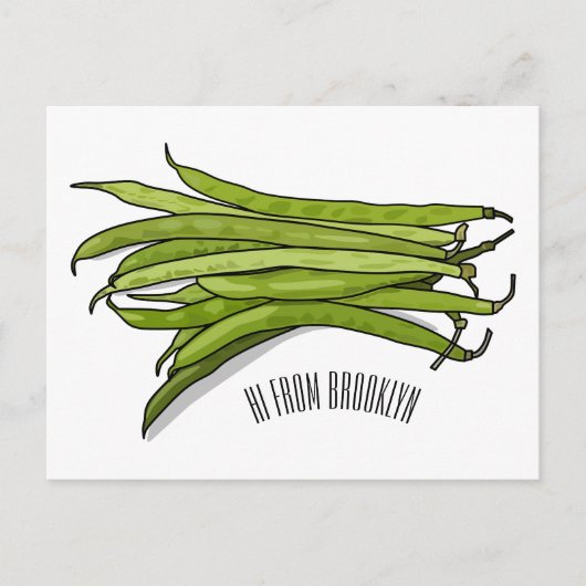 Carte Postale Illustration de haricots verts (Devant)