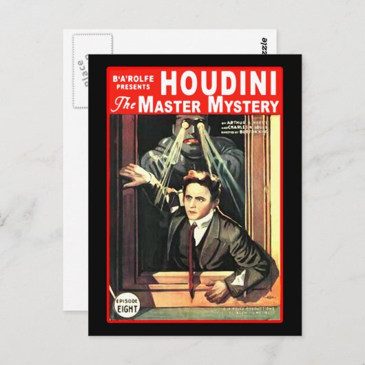 Carte Postale Illustration de Harry Houdini Pulp Fiction (Devant / Derrière)