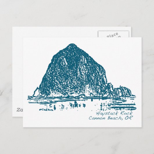 Carte Postale Illustration de Haystack Rock (Devant / Derrière)