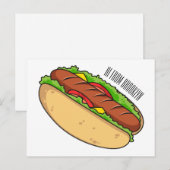 Carte Postale Illustration de Hot dog (Devant / Derrière)