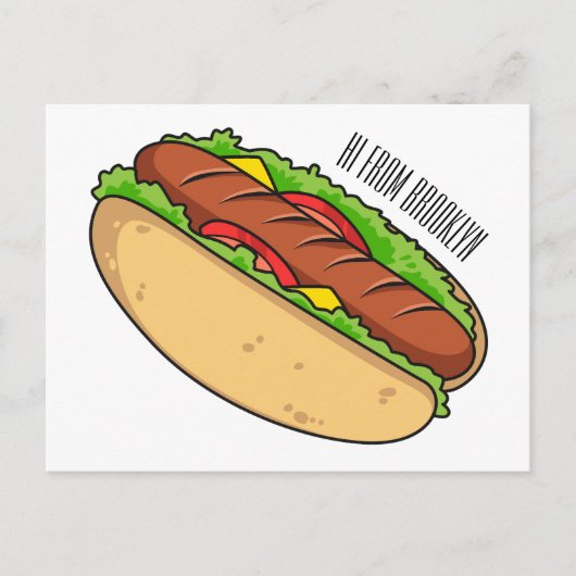 Carte Postale Illustration de Hot dog (Devant)