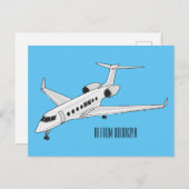 Carte Postale Illustration de jet privé (Devant / Derrière)