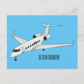 Carte Postale Illustration de jet privé (Devant)